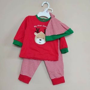Little me my first Christmas reindeer pajama set